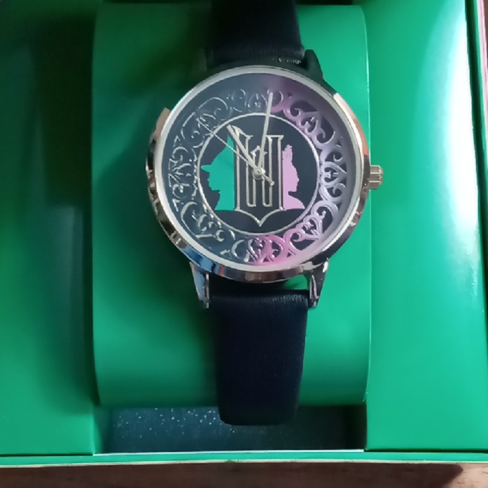 Wicked Women's Black Strap Watch with Teal & Pink Accent Dial